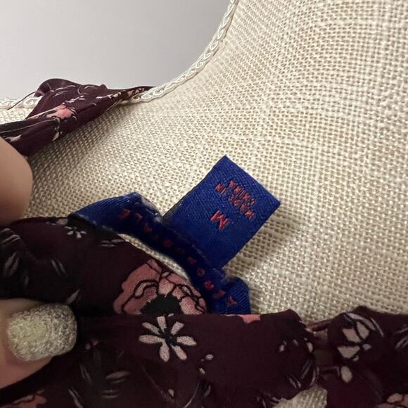 Cold Shoulder Maroon Floral Blouse - Picture 5 of 5